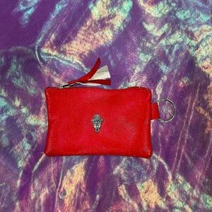 Red Leather Wristlet with Tassel